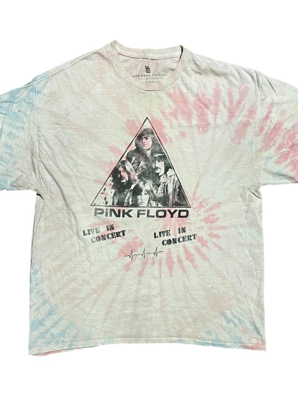 Pink Floyd Faded Tie Die Dark Side of Moon Graphic T-Shirt, Men's Large